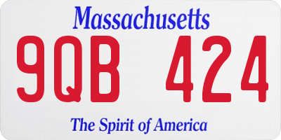 MA license plate 9QB424