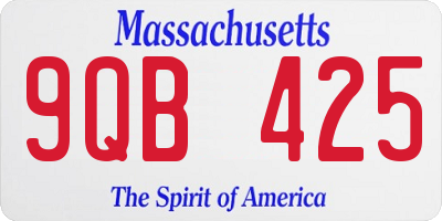 MA license plate 9QB425