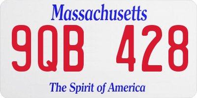 MA license plate 9QB428