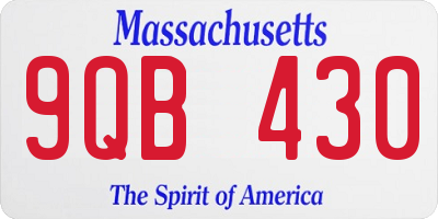 MA license plate 9QB430