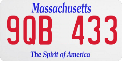 MA license plate 9QB433