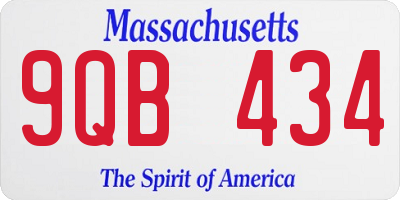 MA license plate 9QB434