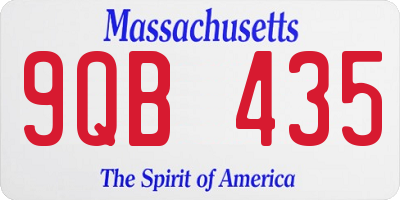 MA license plate 9QB435