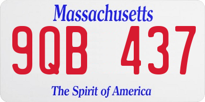 MA license plate 9QB437