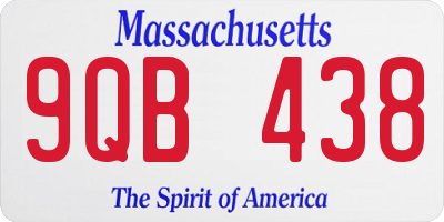 MA license plate 9QB438