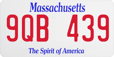 MA license plate 9QB439