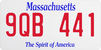 MA license plate 9QB441