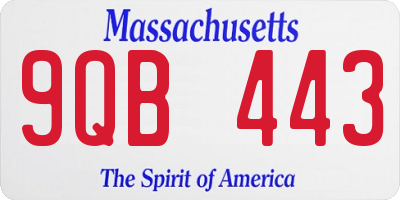 MA license plate 9QB443