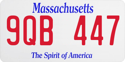 MA license plate 9QB447