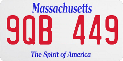 MA license plate 9QB449