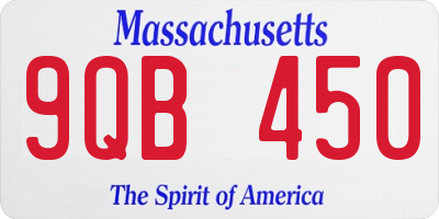 MA license plate 9QB450