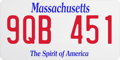 MA license plate 9QB451