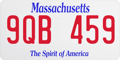 MA license plate 9QB459