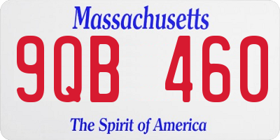 MA license plate 9QB460