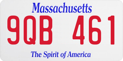 MA license plate 9QB461
