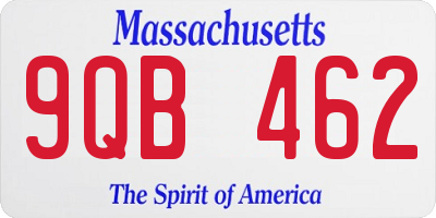 MA license plate 9QB462