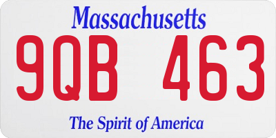 MA license plate 9QB463