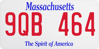 MA license plate 9QB464