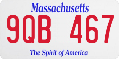 MA license plate 9QB467