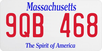 MA license plate 9QB468