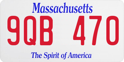 MA license plate 9QB470