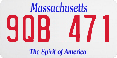 MA license plate 9QB471