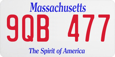 MA license plate 9QB477