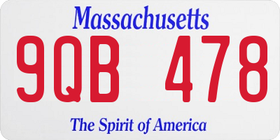MA license plate 9QB478