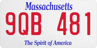 MA license plate 9QB481
