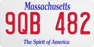 MA license plate 9QB482