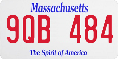 MA license plate 9QB484