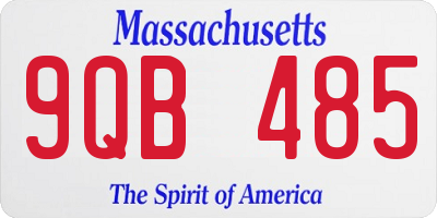 MA license plate 9QB485