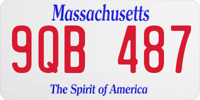 MA license plate 9QB487