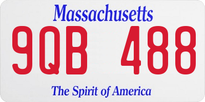 MA license plate 9QB488