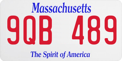 MA license plate 9QB489