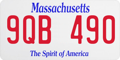 MA license plate 9QB490