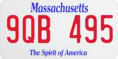 MA license plate 9QB495