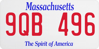 MA license plate 9QB496