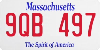 MA license plate 9QB497