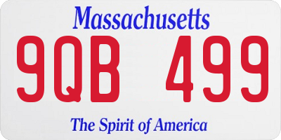 MA license plate 9QB499