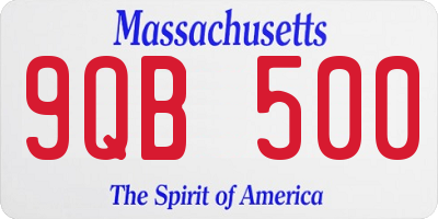 MA license plate 9QB500