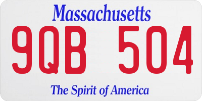 MA license plate 9QB504
