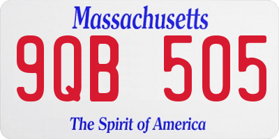 MA license plate 9QB505