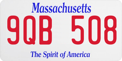 MA license plate 9QB508