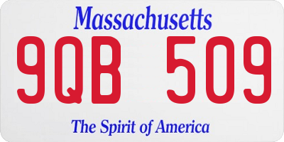 MA license plate 9QB509