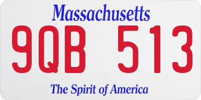 MA license plate 9QB513