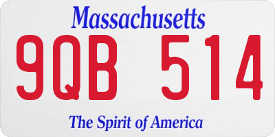 MA license plate 9QB514