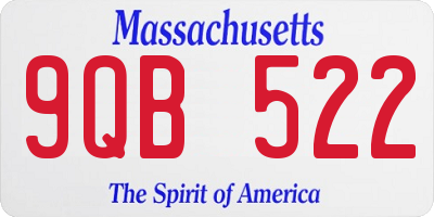 MA license plate 9QB522