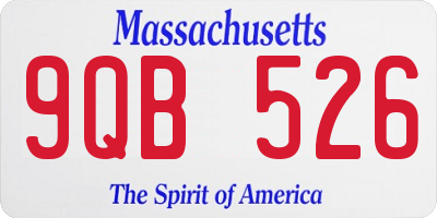 MA license plate 9QB526