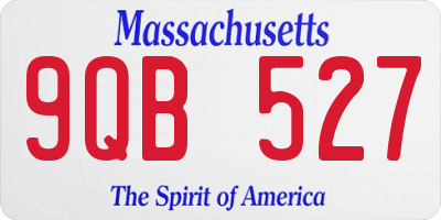 MA license plate 9QB527